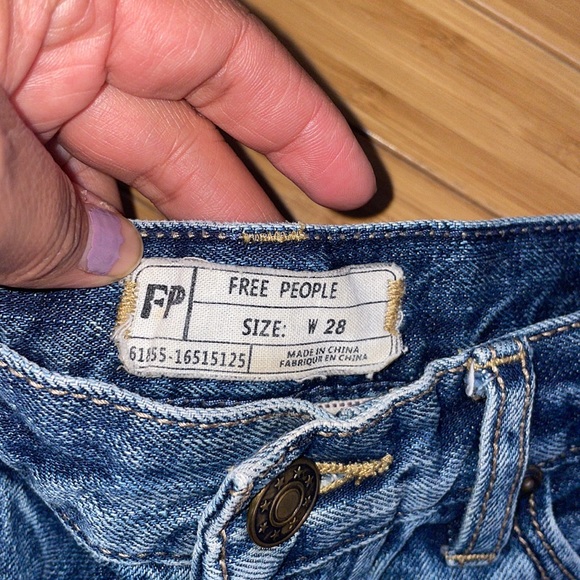 Free People Denim Button Fly Shorts - Picture 4 of 6